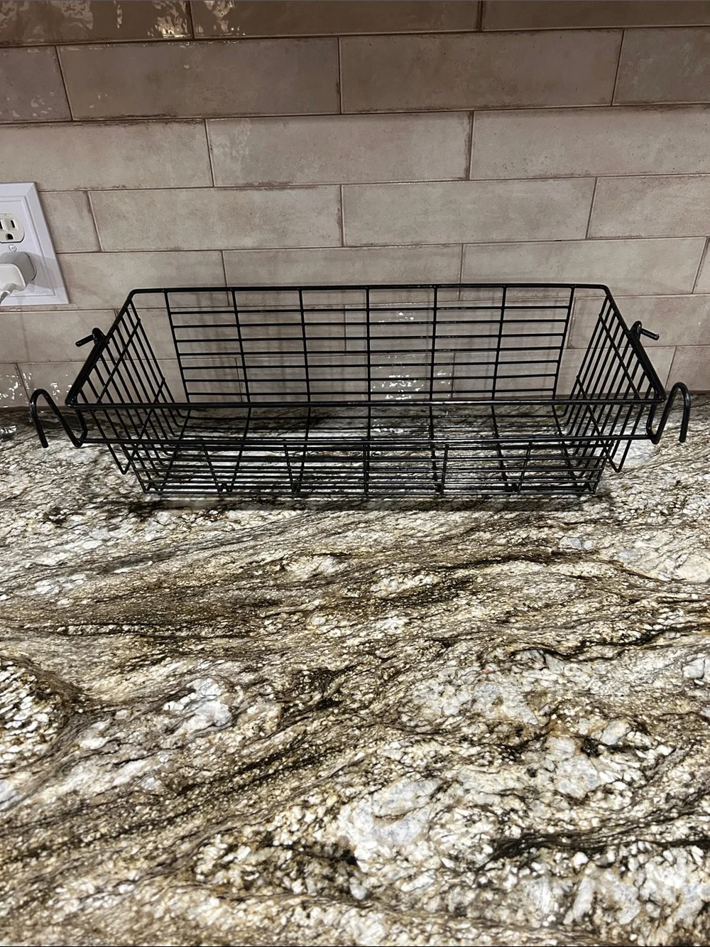 Black Wire Caddy Basket - Versatile Hanging Storage